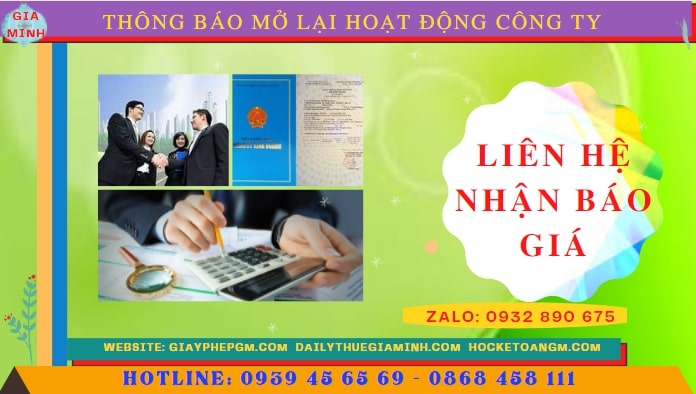 Thủ tục thông báo mở lại hoạt động công ty tại Hậu Giang mới nhất 2025 6 Chi phí đăng ký hoạt động trở lại của của công ty tại Hậu Giang