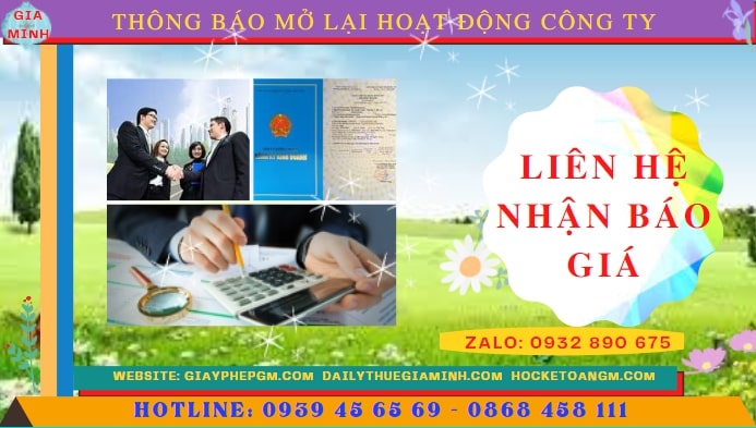 Chi phí đăng ký hoạt động trở lại của của công ty tại Hưng Yên