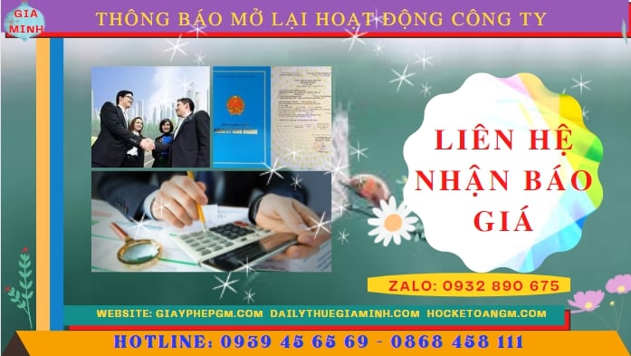 Thủ tục thông báo mở lại hoạt động công ty tại Khánh Hòa