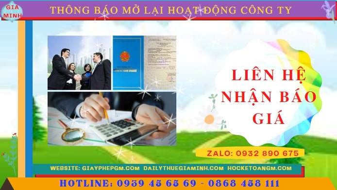 Chi phí đăng ký hoạt động trở lại của của công ty tại Lạng Sơn