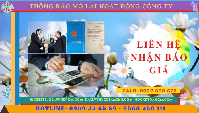 Chi phí đăng ký hoạt động trở lại của của công ty tại Lào Cai