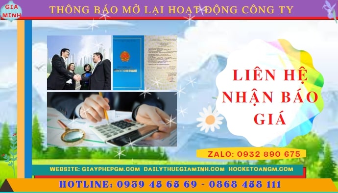 Chi phí đăng ký hoạt động trở lại của của công ty tại Phú Thọ