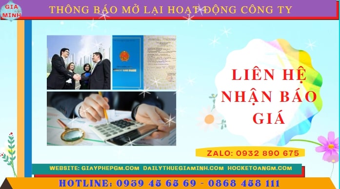Chi phí đăng ký hoạt động trở lại của của công ty tại Quảng Ninh