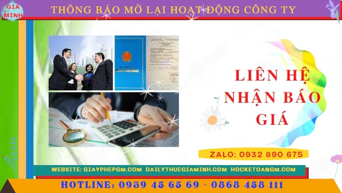 Chi phí đăng ký hoạt động trở lại của của công ty tại Sóc Trăng