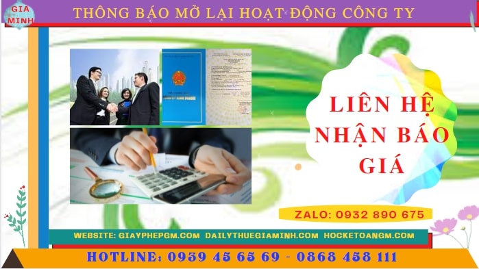 Chi phí đăng ký hoạt động trở lại của của công ty tại Tây Ninh