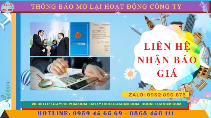 Chi phí đăng ký hoạt động trở lại của của công ty tại Thanh Hóa