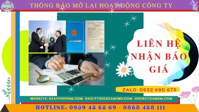 Chi phí đăng ký hoạt động trở lại của của công ty tại Thành phố Châu Đốc