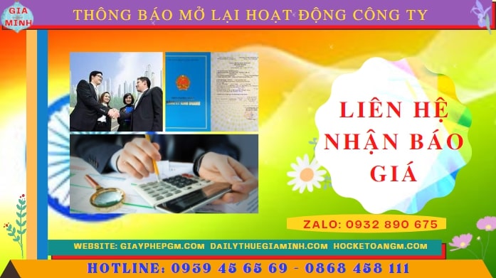 THỦ TỤC THÔNG BÁO MỞ LẠI HOẠT ĐỘNG CÔNG TY TẠI TP HẢI PHÒNG 5 Chi phí đăng ký hoạt động trở lại của của công ty tại TP Hải Phòng
