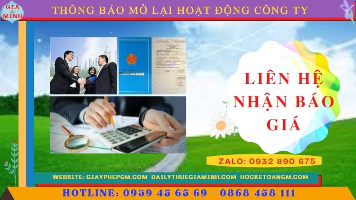 Chi phí đăng ký hoạt động trở lại của của công ty tại TP Hưng Yên