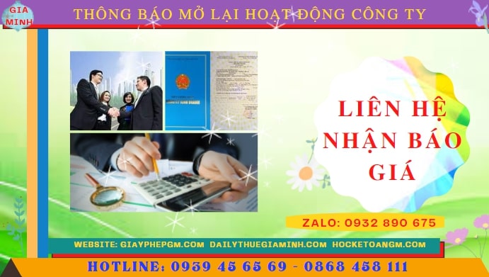 Chi phí đăng ký hoạt động trở lại của của công ty tại Vũng Tàu