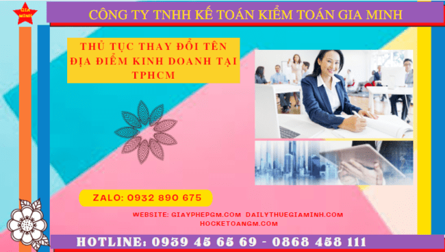 Thay đổi đăng ký kinh doanh của địa điểm kinh doanh tại TPHCM