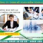 THỦ TỤC THÔNG BÁO MỞ LẠI HOẠT ĐỘNG CHI NHÁNH TẠI CÀ MAU 6 Thủ tục thông báo mở lại hoạt động chi nhánh tại Cà Mau
