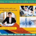 THỦ TỤC THÔNG BÁO MỞ LẠI HOẠT ĐỘNG CHI NHÁNH TẠI LẠNG SƠN 6 Thủ tục thông báo mở lại hoạt động chi nhánh tại Lạng Sơn