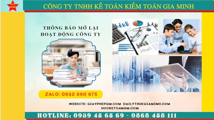 THỦ TỤC THÔNG BÁO MỞ LẠI HOẠT ĐỘNG CÔNG TY TẠI THÀNH PHỐ HÀ NỘI 6 Thủ tục đăng ký hoạt động trở lại của công ty tại Thành Phố Hà Nội