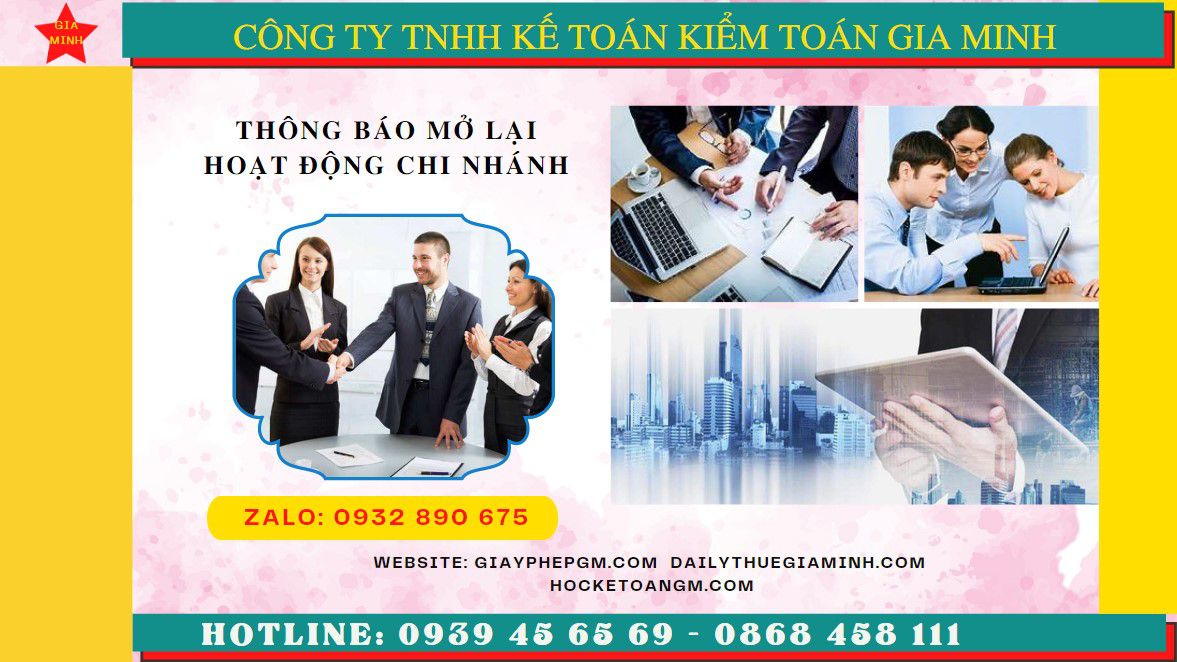 THỦ TỤC THÔNG BÁO MỞ LẠI HOẠT ĐỘNG CHI NHÁNH TẠI BẮC KẠN 4 Thủ tục thông báo hoạt động trở lại của chi nhánh tại Bắc Kạn