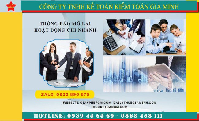 THỦ TỤC THÔNG BÁO MỞ LẠI HOẠT ĐỘNG CHI NHÁNH TẠI NINH BÌNH 4 Thủ tục thông báo hoạt động trở lại của chi nhánh tại Ninh Bình