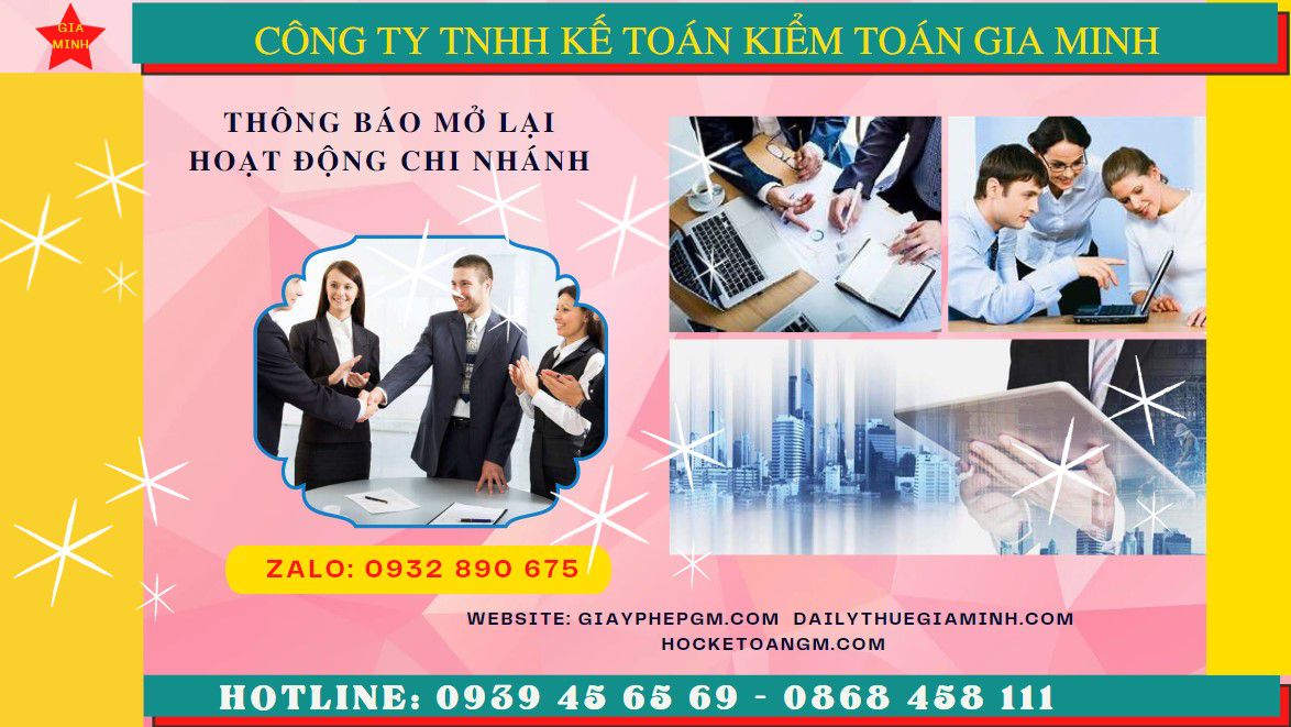 THỦ TỤC THÔNG BÁO MỞ LẠI HOẠT ĐỘNG CHI NHÁNH TẠI TPHCM 4 Thủ tục thông báo hoạt động trở lại của chi nhánh tại tphcm