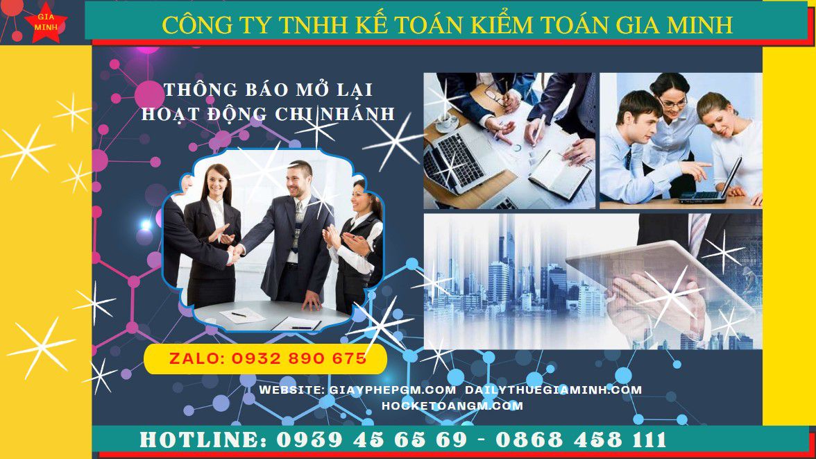 THỦ TỤC THÔNG BÁO MỞ LẠI HOẠT ĐỘNG CHI NHÁNH TẠI TUYÊN QUANG 4 Thủ tục thông báo hoạt động trở lại của chi nhánh tại Tuyên Quang