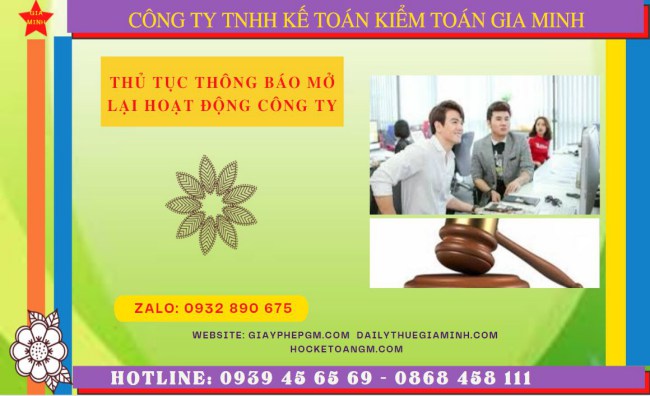 Thủ tục thông báo mở lại hoạt động công ty tại Bắc Giang
