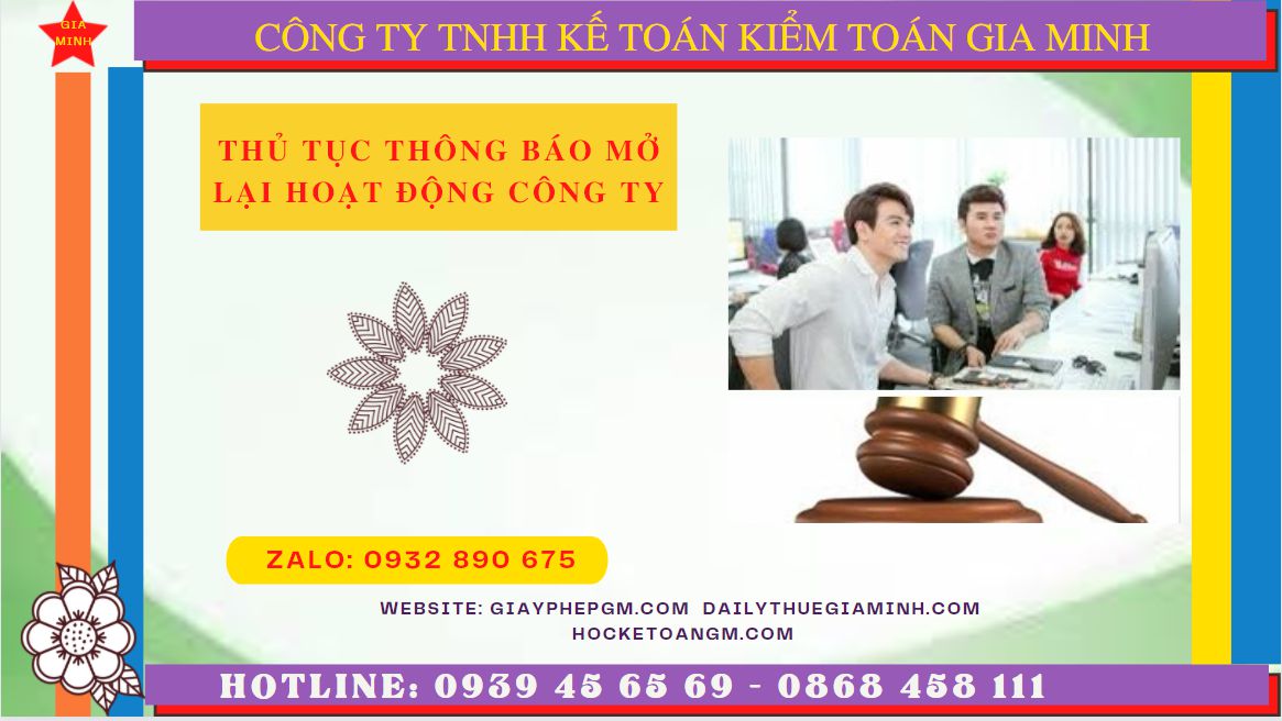 Thủ tục thông báo mở lại hoạt động công ty tại Bắc Kạn