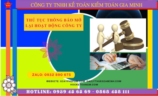 Thủ tục thông báo hoạt động trở lại của công ty tại Đà Nẵng