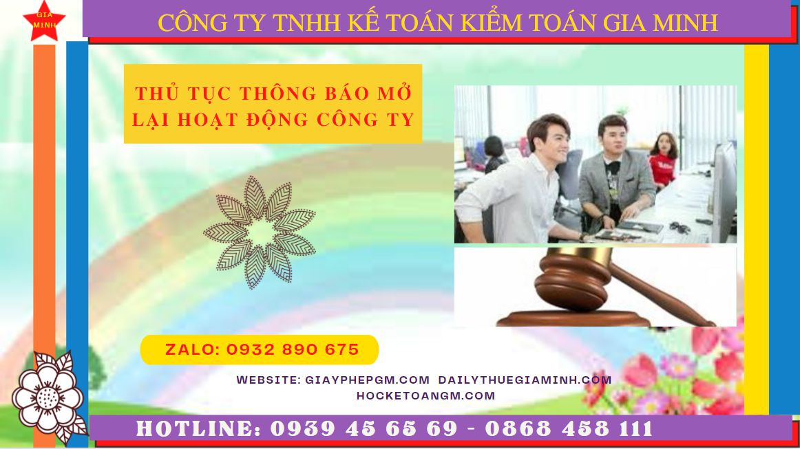 Thủ tục thông báo mở lại hoạt động công ty tại Đắk Lắk