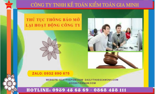 Thủ tục thông báo mở lại hoạt động công ty tại Hà Giang mới nhất 2025 4 Thủ tục thông báo mở lại hoạt động công ty tại Hà Giang