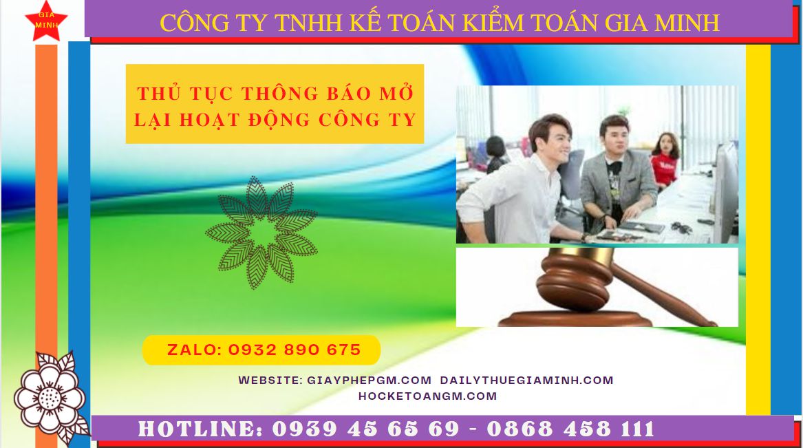 Thủ tục thông báo mở lại hoạt động công ty tại Hà Nam