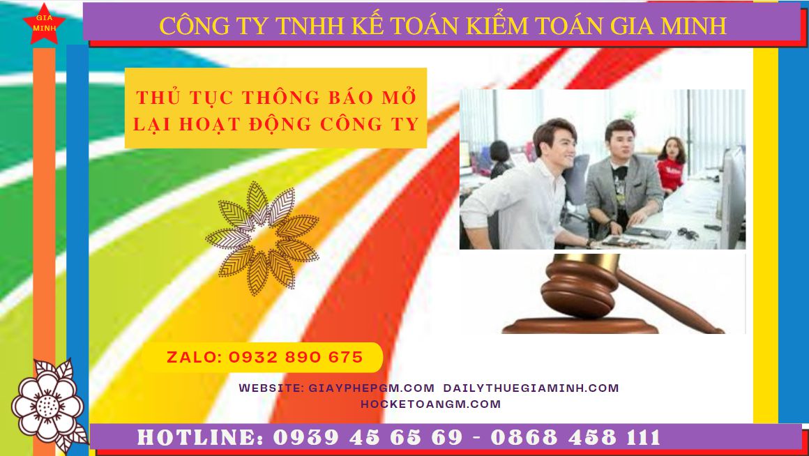 THỦ TỤC THÔNG BÁO MỞ LẠI HOẠT ĐỘNG CÔNG TY TẠI HUẾ 4 Thủ tục thông báo mở lại hoạt động công ty tại Huế