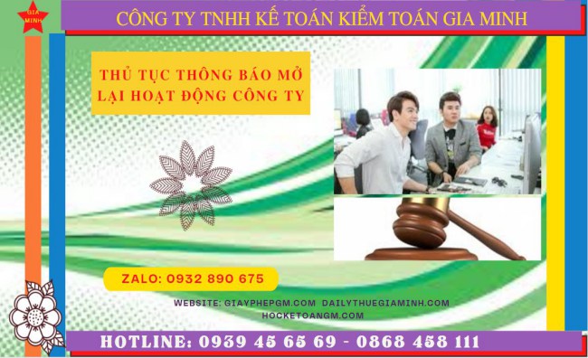 Thủ tục thông báo hoạt động trở lại của công ty tại Hưng Yên