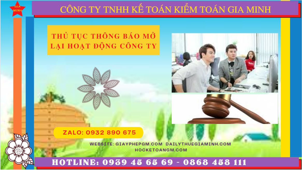 Thủ tục thông báo hoạt động trở lại của công ty tại Tây Ninh