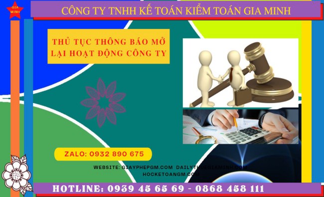 Thủ tục thông báo mở lại hoạt động công ty tại Thành Phố Cần Thơ
