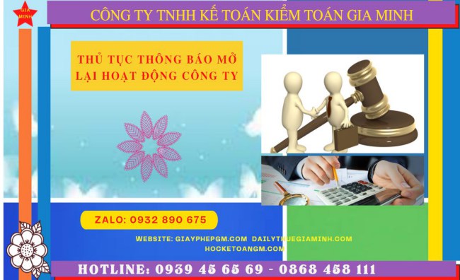 Thủ tục thông báo mở lại hoạt động công ty tại Thành Phố Hải Phòng