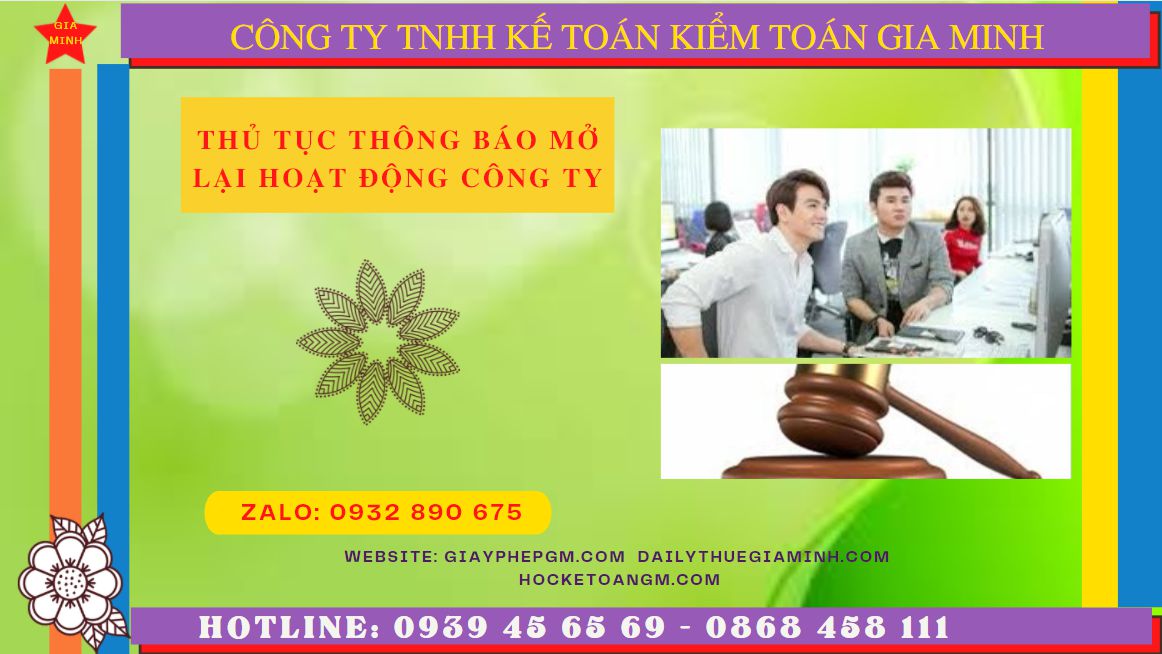 Thủ tục thông báo mở lại hoạt động công ty tại Thành Phố Hưng Yên