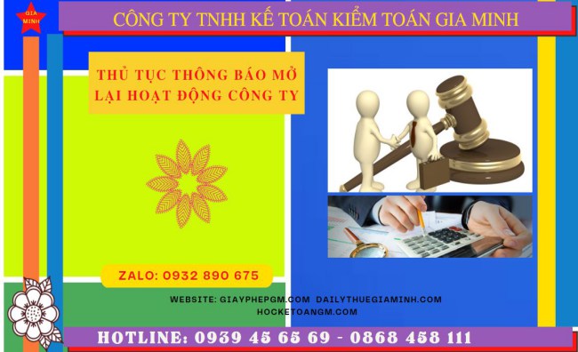 Thủ tục thông báo hoạt động trở lại của công ty tại TP Đà Nẵng