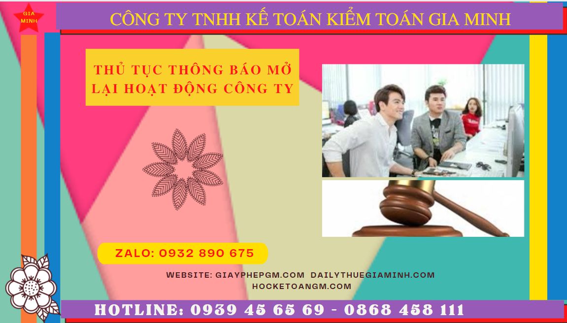 Thủ tục thông báo mở lại hoạt động công ty tại Yên Bái