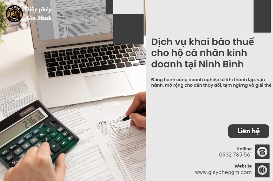 Dịch vụ khai báo thuế cho hộ cá nhân kinh doanh tại Ninh Bình – Chuyên nghiệp, trọn gói 6 Dịch vụ lập sổ sách kế toán kê khai thuế hộ kinh doanh tại Ninh Bình