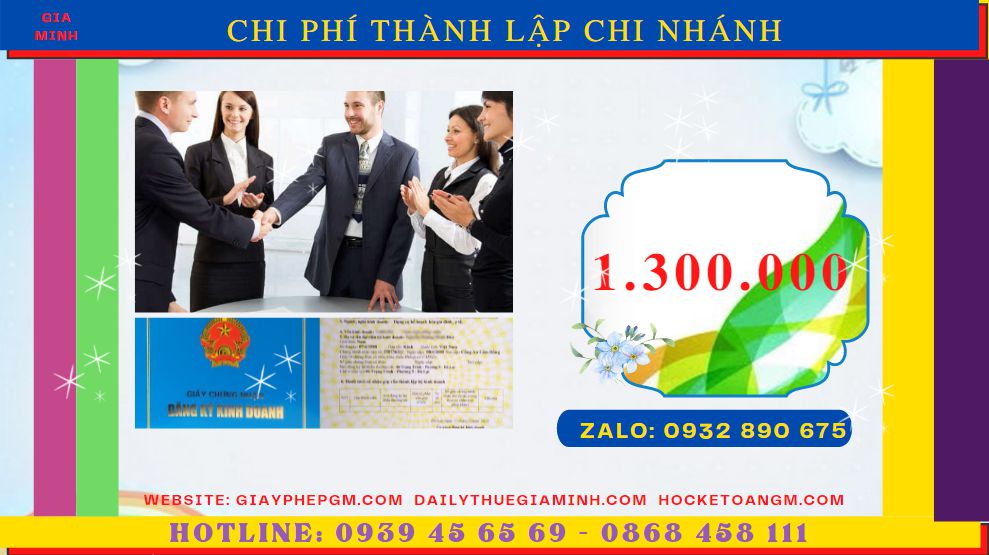 Dịch vụ thành lập chi nhánh công ty tại Lào Cai 5 Chi phí thành lập chi nhánh công ty tại Lào Cai