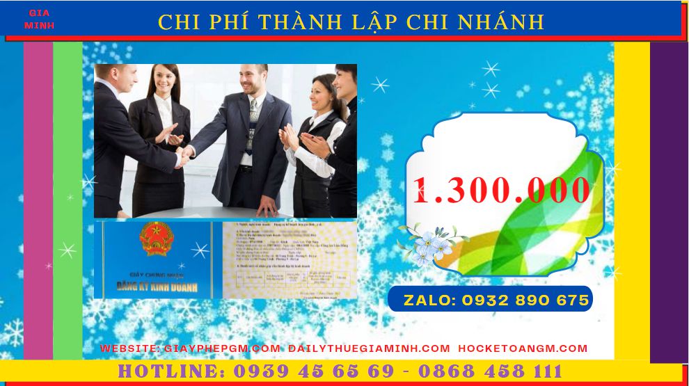 Dịch vụ thành lập chi nhánh công ty tại Sơn La 5 Chi phí thành lập chi nhánh công ty tại Sơn La