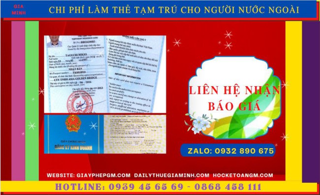 Chi phí xin cấp thẻ tạm trú cho người nước ngoài tại Hòa Bình