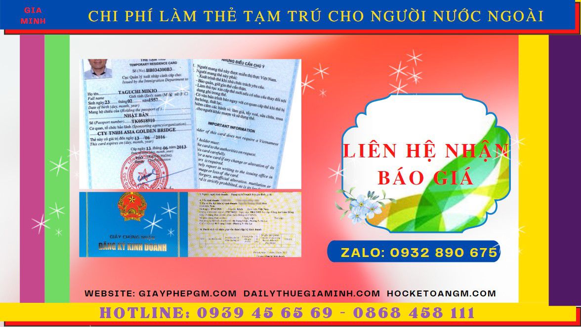 Chi phí xin cấp thẻ tạm trú cho người nước ngoài tại Hưng Yên