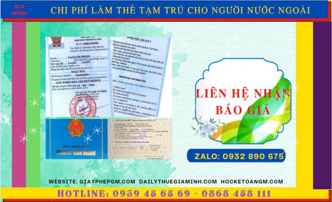 Chi phí xin cấp thẻ tạm trú cho người nước ngoài tại Lai Châu