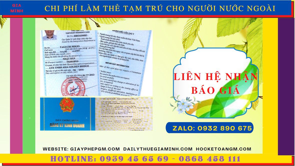 Chi phí xin cấp thẻ tạm trú cho người nước ngoài tại Lạng Sơn