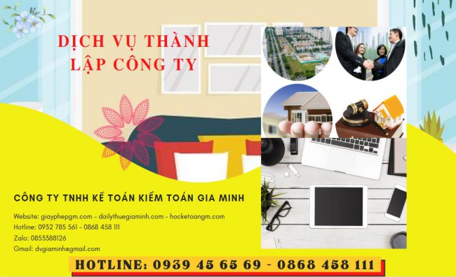 Dịch vụ thành lập công ty san lấp mặt bằng tại Hà Tĩnh 