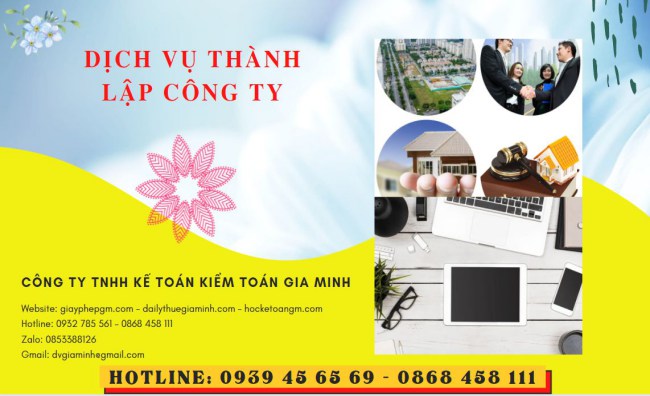 Dịch vụ thành lập công ty san lấp mặt bằng tại Quảng Bình 