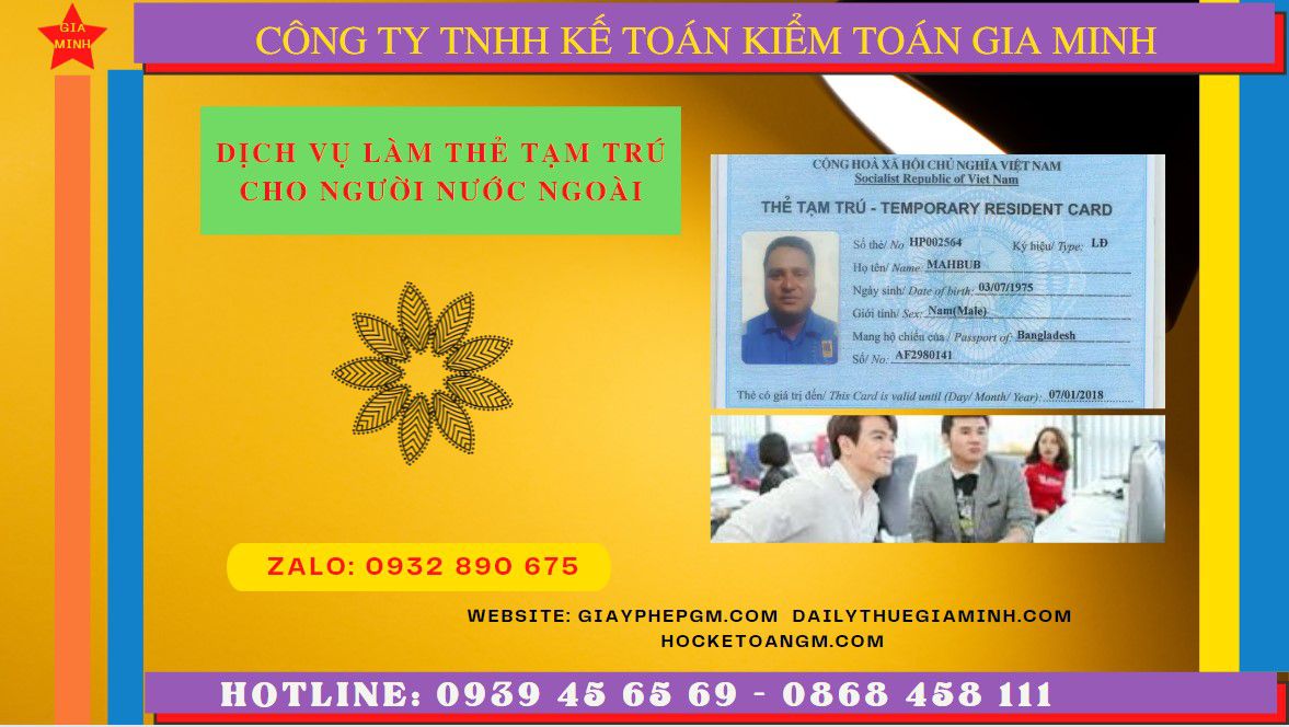 THỦ TỤC XIN CẤP THẺ TẠM TRÚ CHO NGƯỜI NƯỚC NGOÀI TẠI AN GIANG 4 Hồ sơ xin cấp thẻ tạm trú cho người nước ngoài tại An Giang