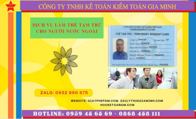 Hồ sơ xin cấp thẻ tạm trú cho người nước ngoài tại Bạc Liêu