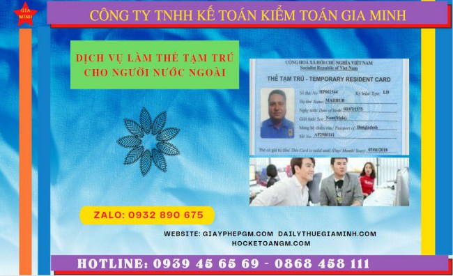 THỦ TỤC CẤP THẺ TẠM TRÚ CHO NGƯỜI NƯỚC NGOÀI TẠI THÀNH PHỐ HƯNG YÊN 4 Hồ sơ xin cấp thẻ tạm trú cho người nước ngoài tại Thành Phố Hưng Yên