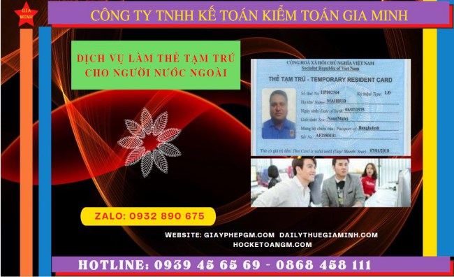 THỦ TỤC XIN CẤP THẺ TẠM TRÚ CHO NGƯỜI NƯỚC NGOÀI TẠI TRÀ VINH 4 Hồ sơ xin cấp thẻ tạm trú cho người nước ngoài tại Trà Vinh