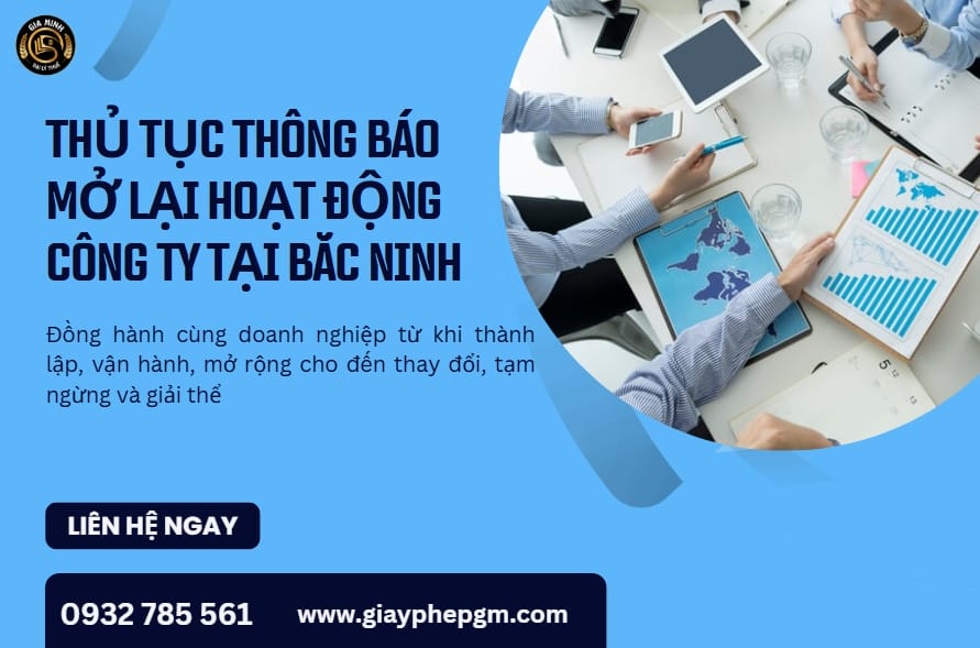 Thủ Tục Thông Báo Mở Lại Hoạt Động Công Ty Tại Bắc Ninh